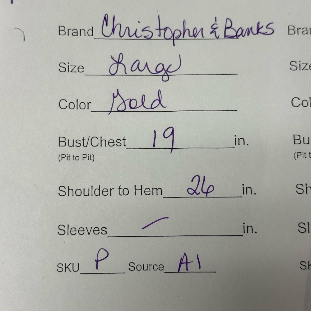 Christopher & Banks Gold Metallic Tiered Ruffle Tank Top L Holiday Party - Picture 8 of 8